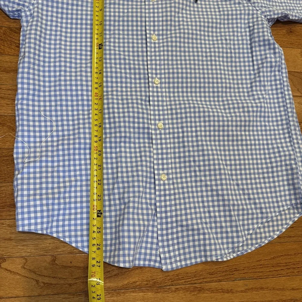 Polo Ralph Lauren Boys XL Blue Gingham Check Button Down Up Shirt Long Sleeve 18